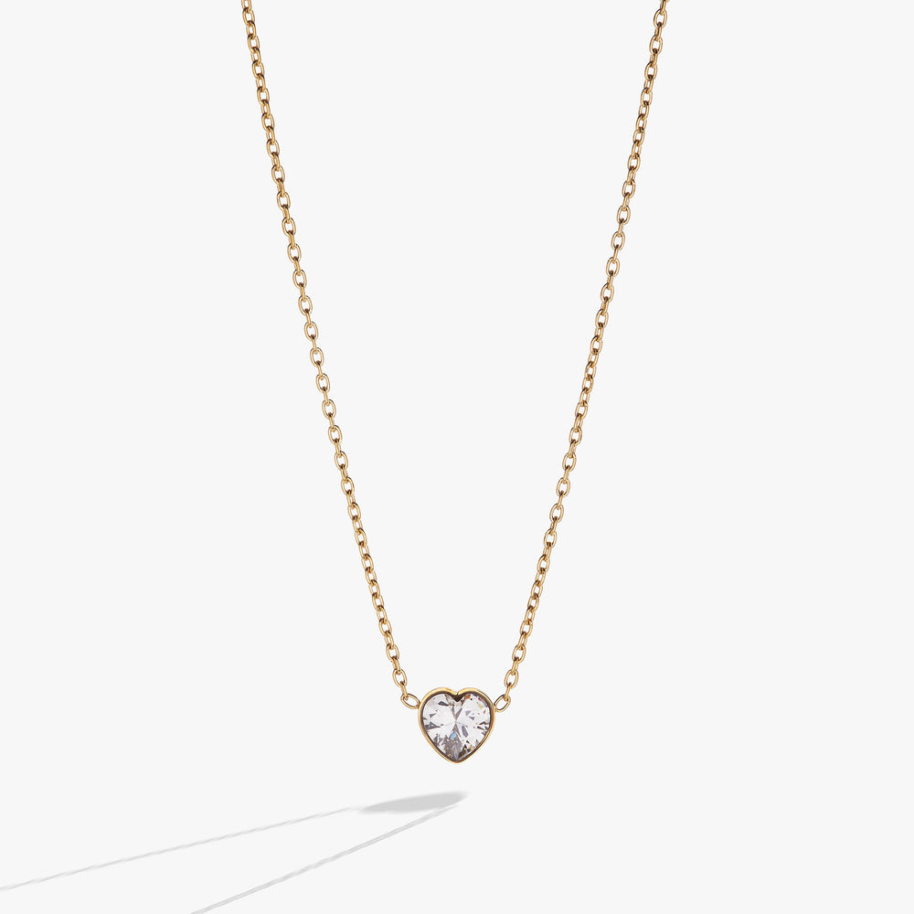 Crystal Heart Pendant Necklace – Romantic Special Occasion Jewelry Stainless Steel Silver | Alex and Ani