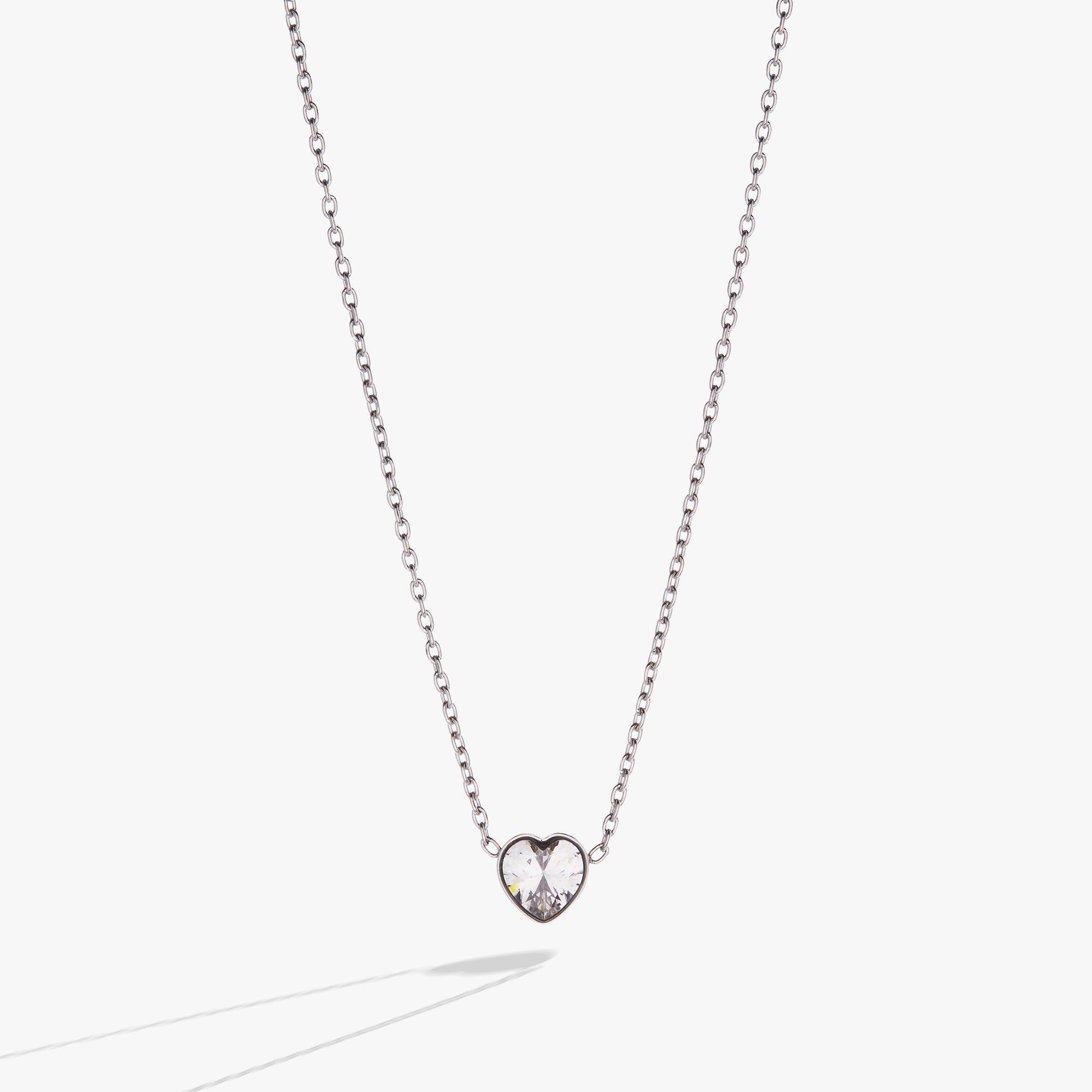 Crystal Heart Pendant Necklace – Romantic Special Occasion Jewelry Stainless Steel Silver | Alex and Ani