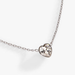 Crystal Heart Pendant Necklace – Romantic Special Occasion Jewelry Stainless Steel Silver | Alex and Ani