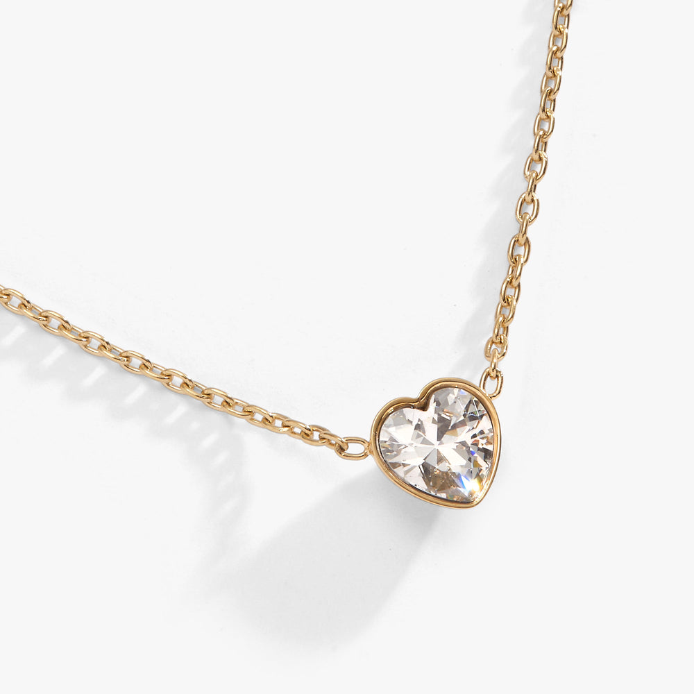 Crystal Heart Pendant Necklace – Romantic Special Occasion Jewelry Stainless Steel Silver | Alex and Ani