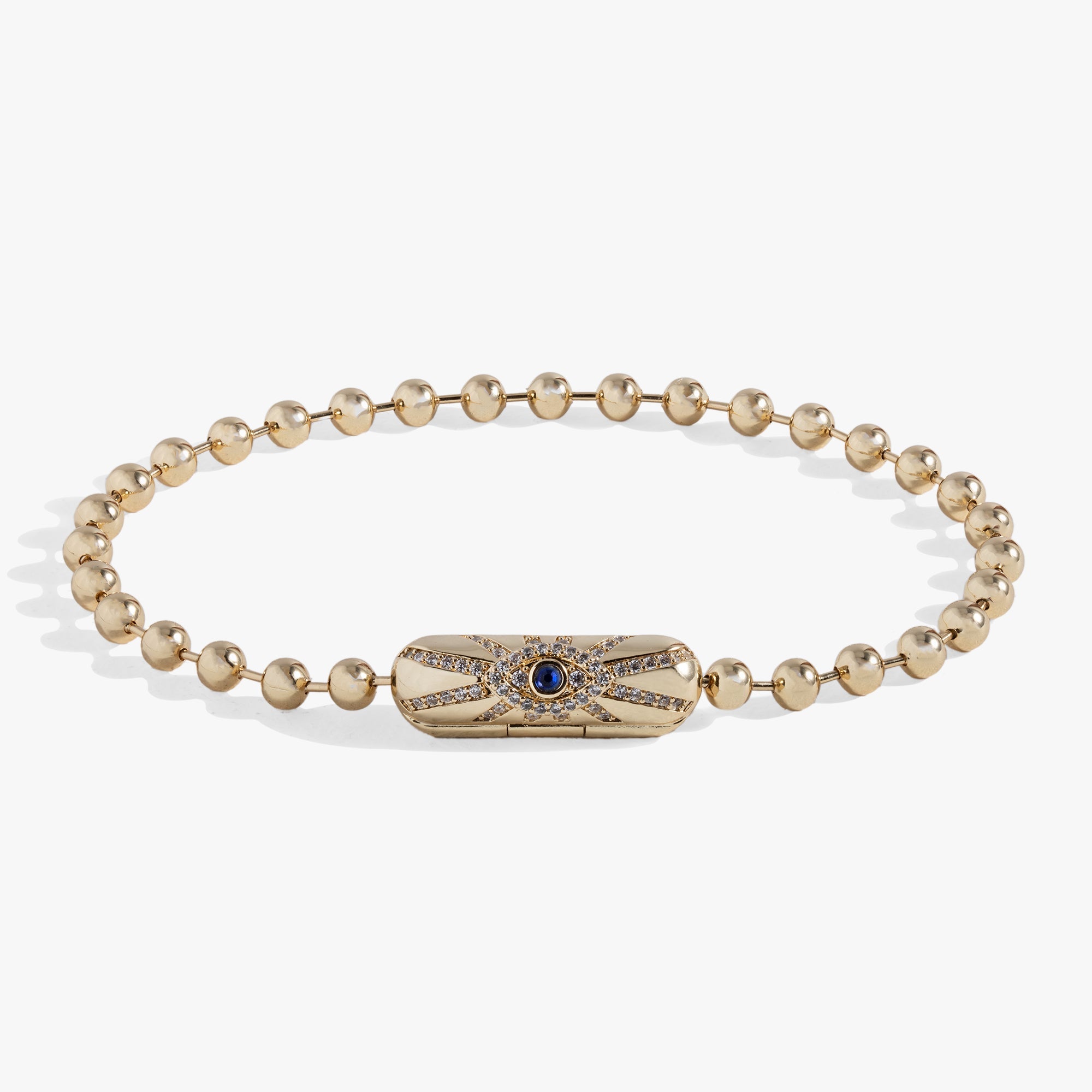 Evil Eye Barrel Closure Bracelet Gold | Alex and Ani