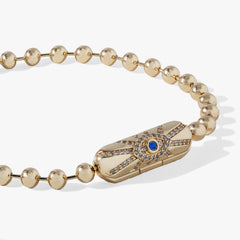 Evil Eye Barrel Closure Bracelet Gold | Alex and Ani