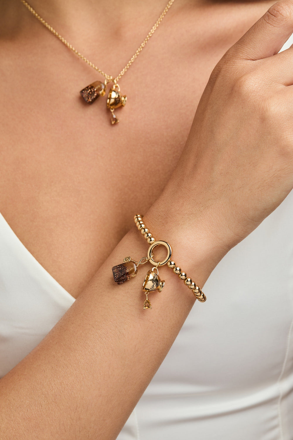 Spill the Tea Stretch Bracelet Gold | Alex and Ani