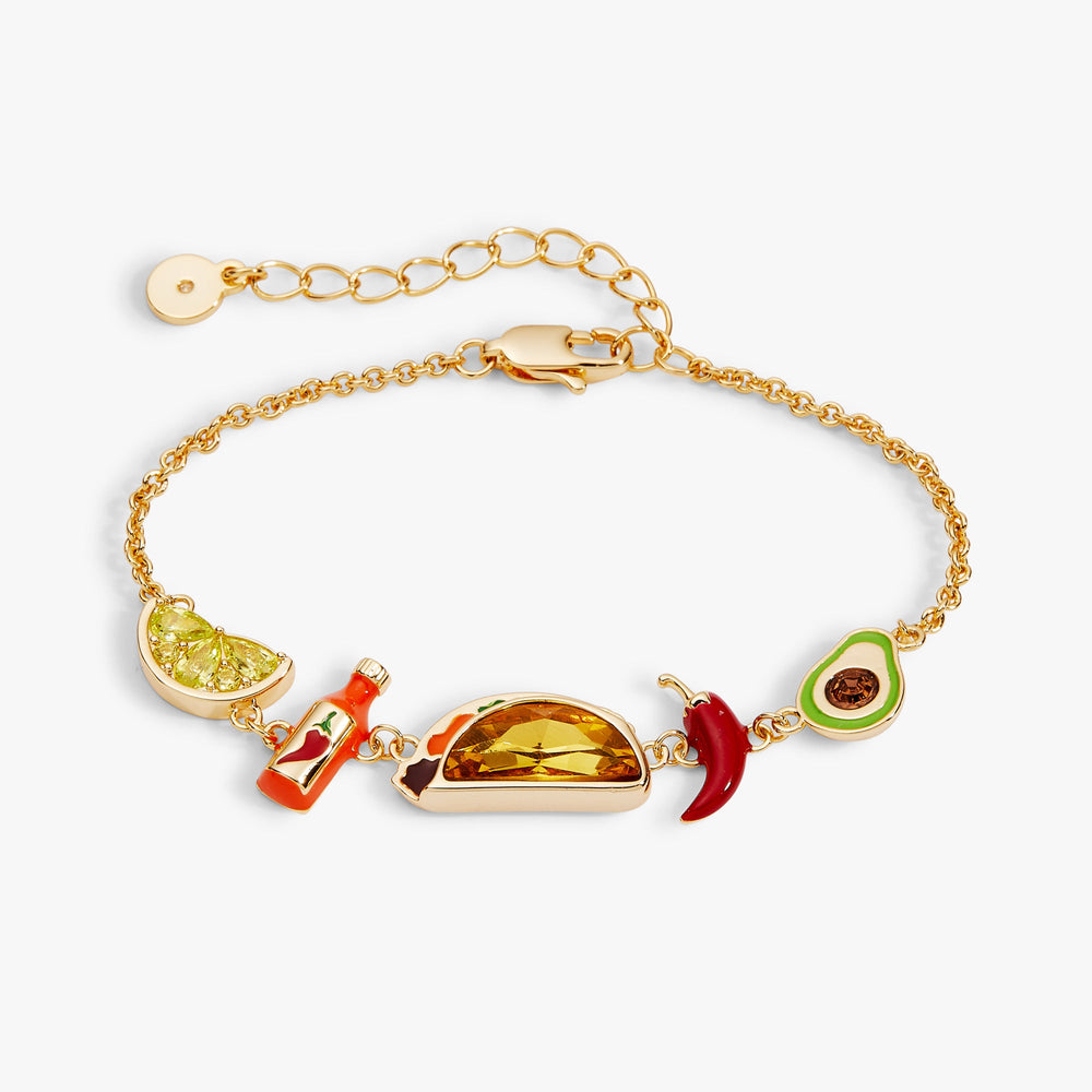 Taco Inline Charm Bracelet Gold | Alex and Ani