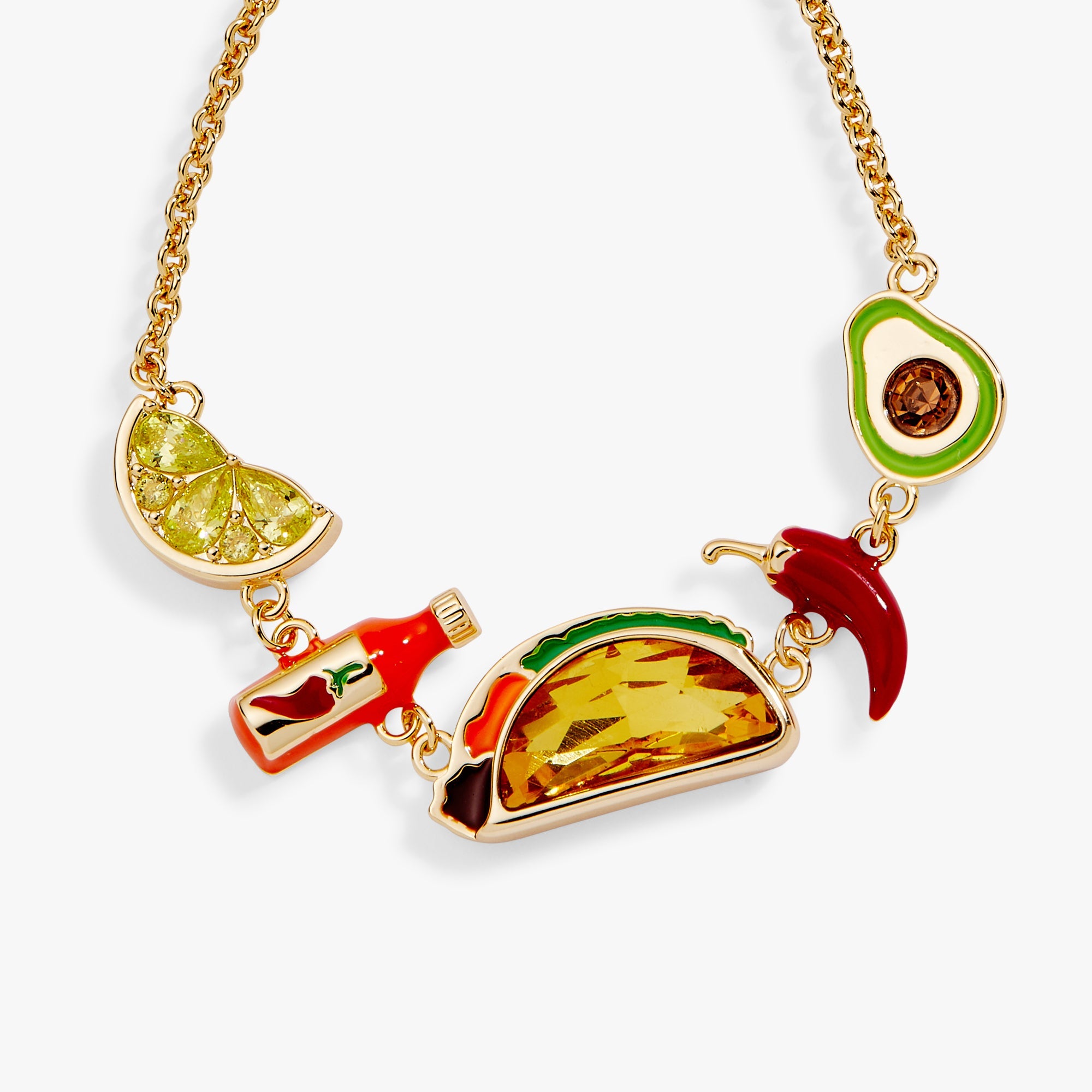 Taco Inline Charm Bracelet Gold | Alex and Ani