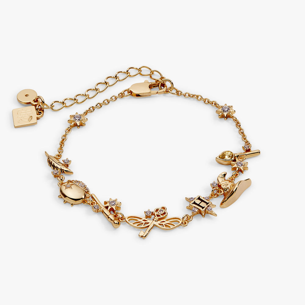 Harry Potter™ Mixed Icon Inline Charm Bracelet Gold | Alex and Ani