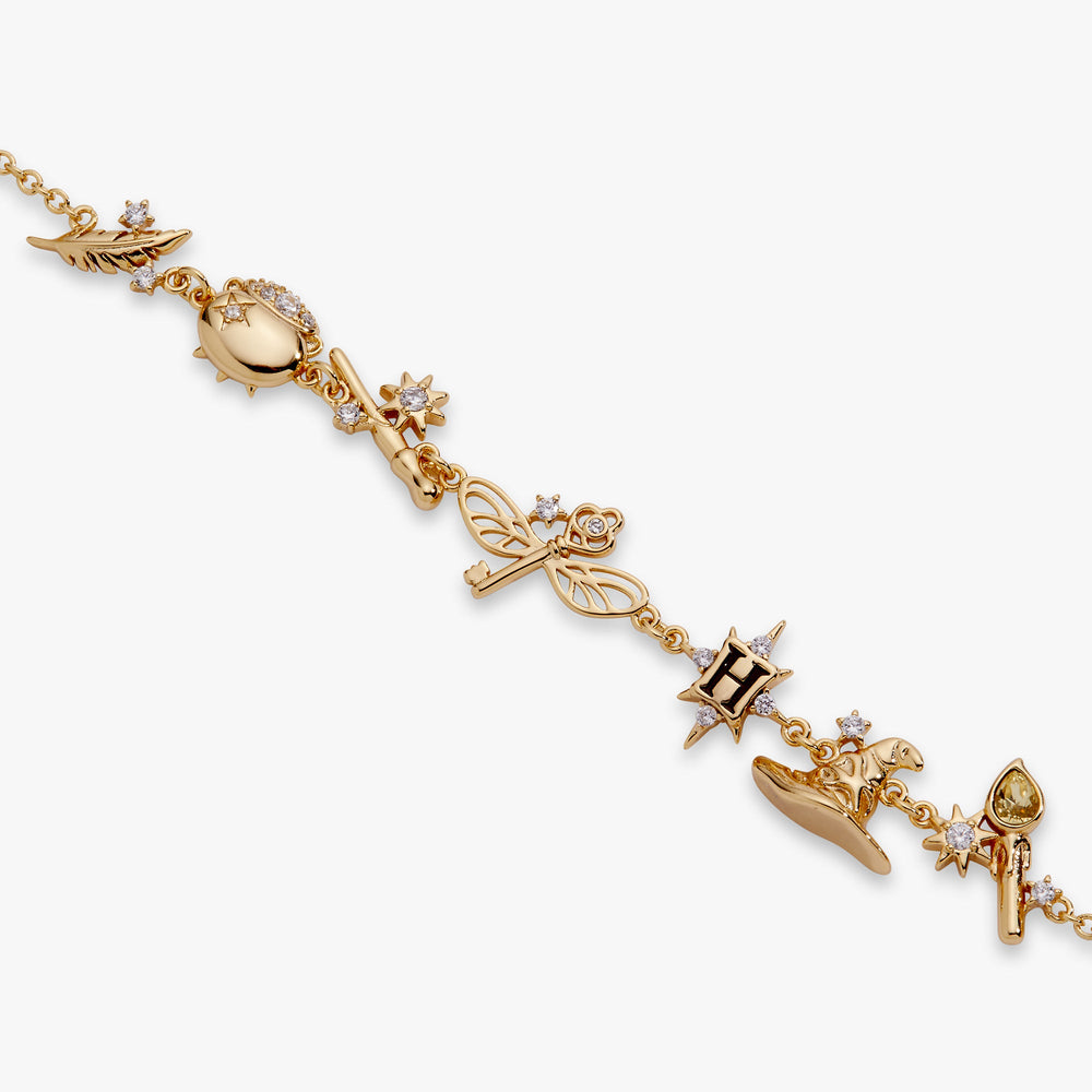 Harry Potter™ Mixed Icon Inline Charm Bracelet Gold | Alex and Ani