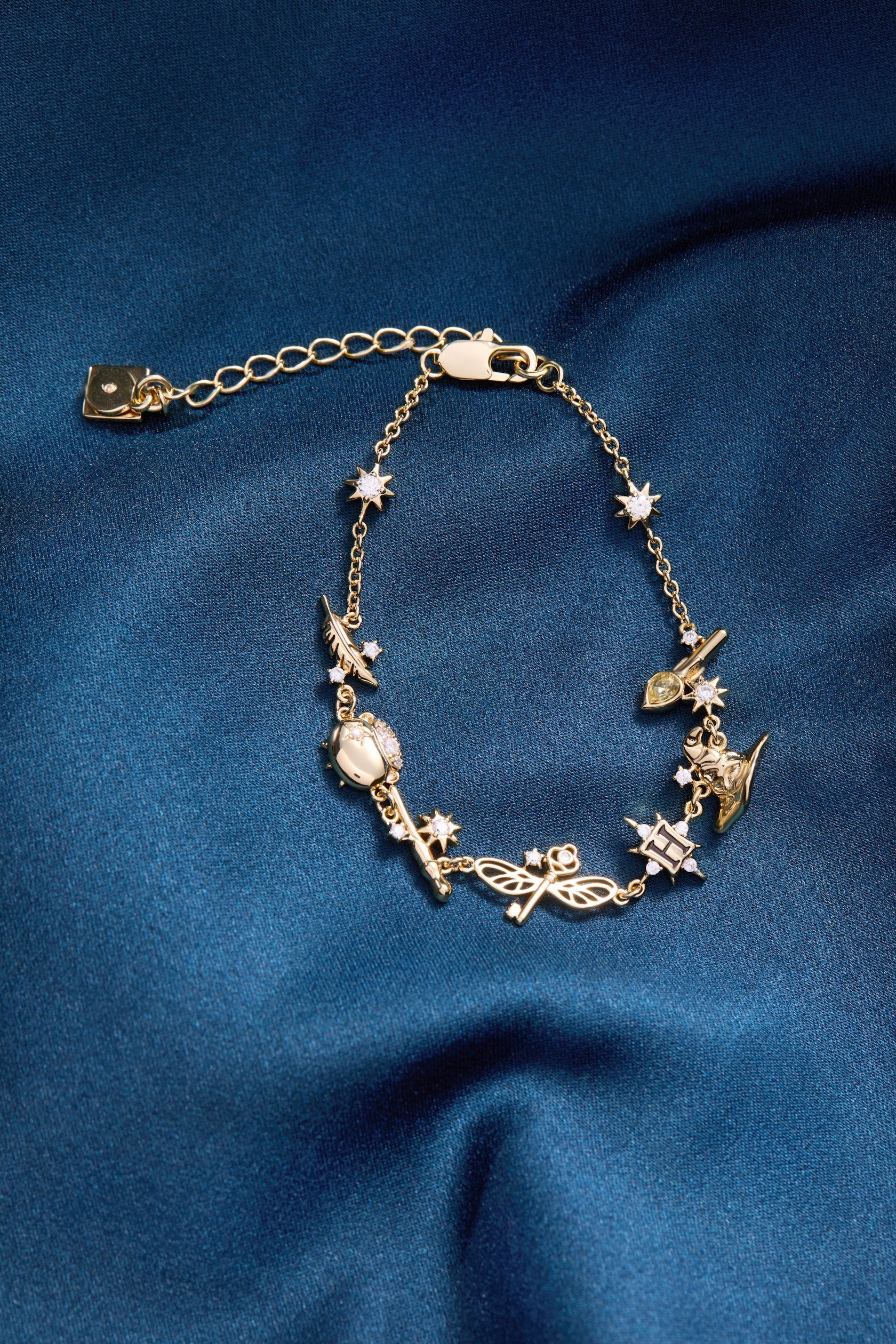 Harry Potter™ Mixed Icon Inline Charm Bracelet Gold | Alex and Ani
