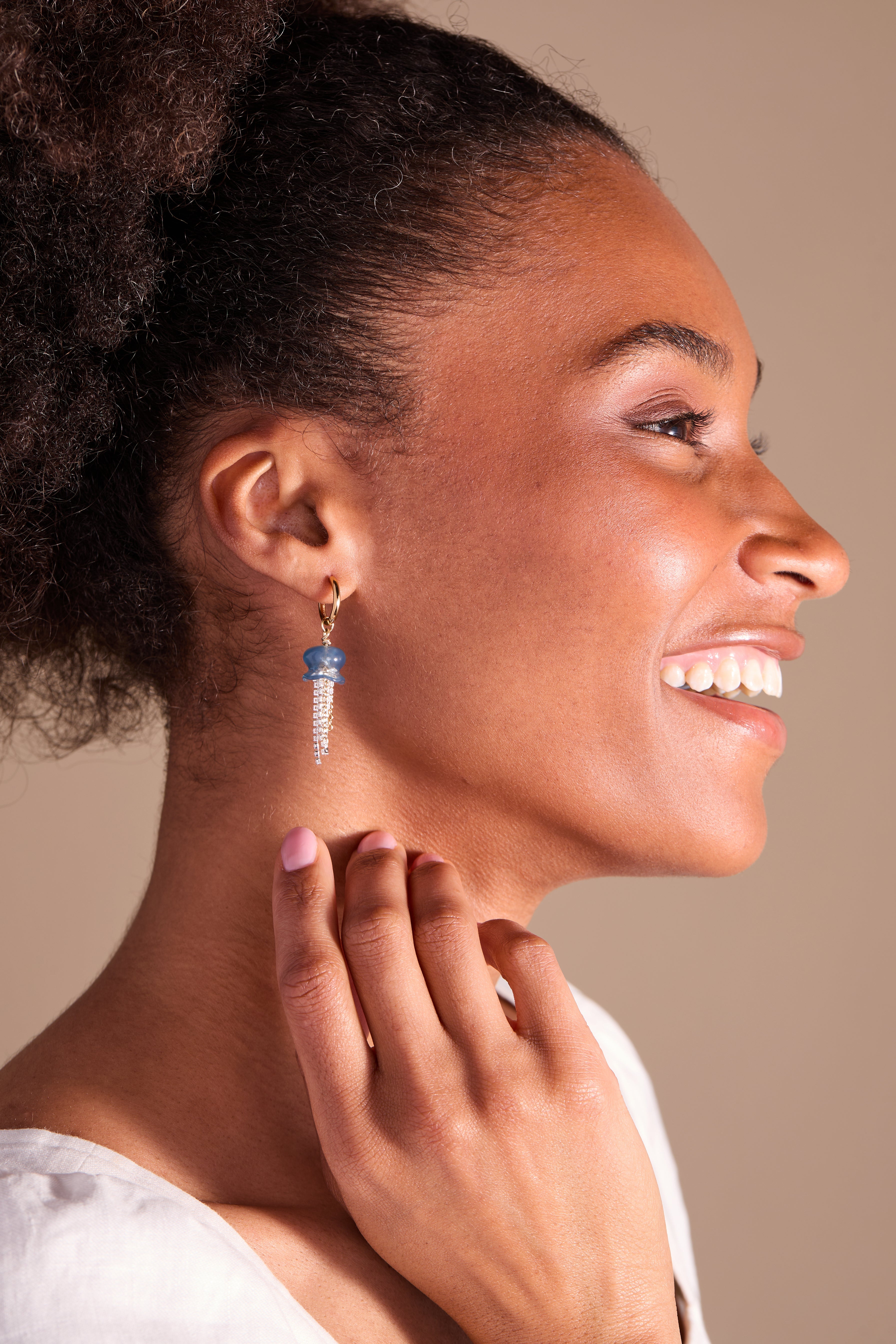 Whimsical Jellyfish Huggie Hoops Two Tone | Alex and Ani