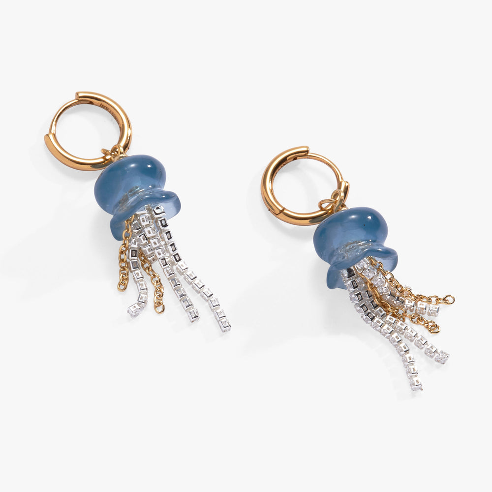 Whimsical Jellyfish Huggie Hoops Two Tone | Alex and Ani
