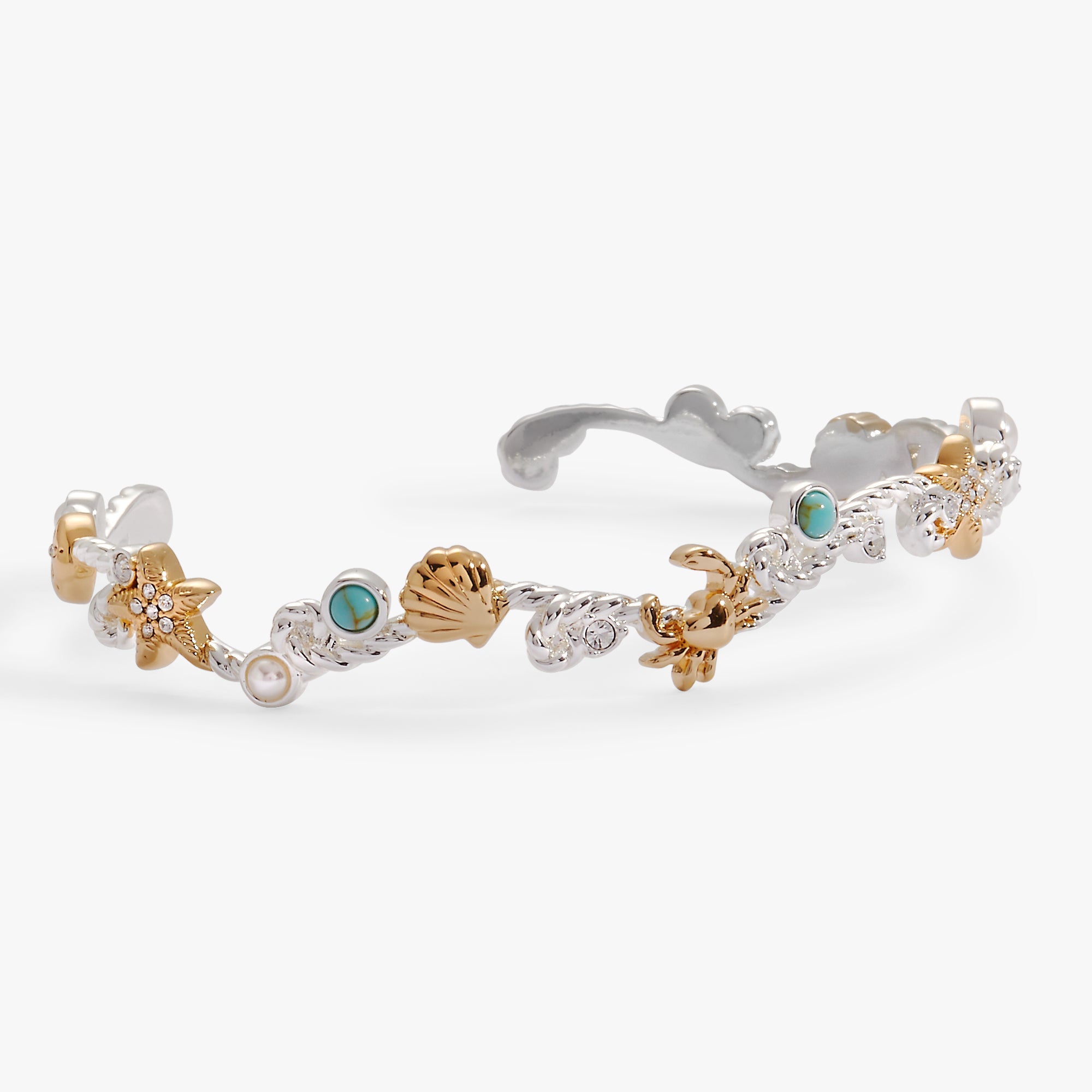 Whimsical Seaside Rope Cuff Two Tone - Stainless Steel | Alex and Ani