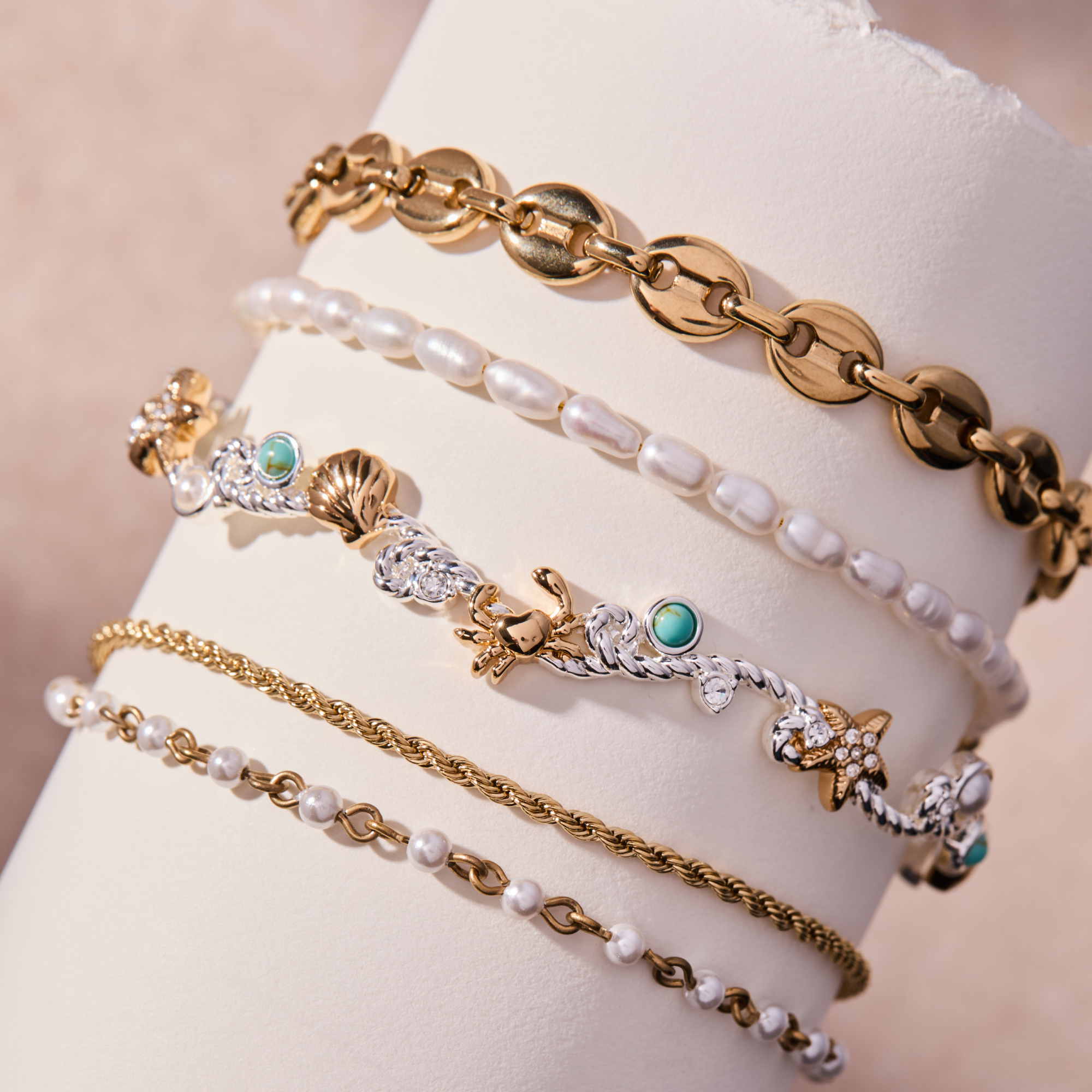 Whimsical Seaside Rope Cuff Two Tone - Stainless Steel | Alex and Ani
