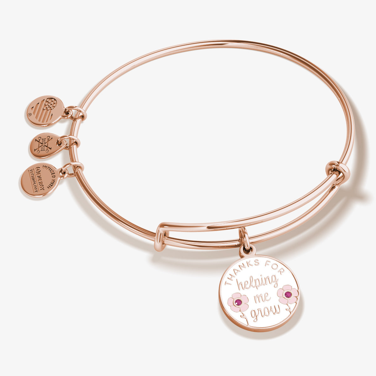 Thanks For Helping Me Grow' Flower Charm Bangle
    
    
    
       Rose Gold | Alex and Ani