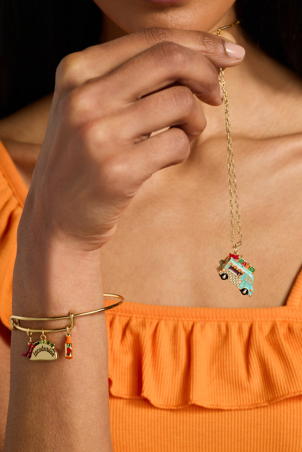 Tacotarian' Multi Charm Bangle
    
    
    
       Gold | Alex and Ani
