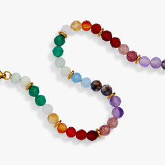 Rainbow Ombre Semi-Precious Beaded Bracelet Stainless Steel Gold | Alex and Ani