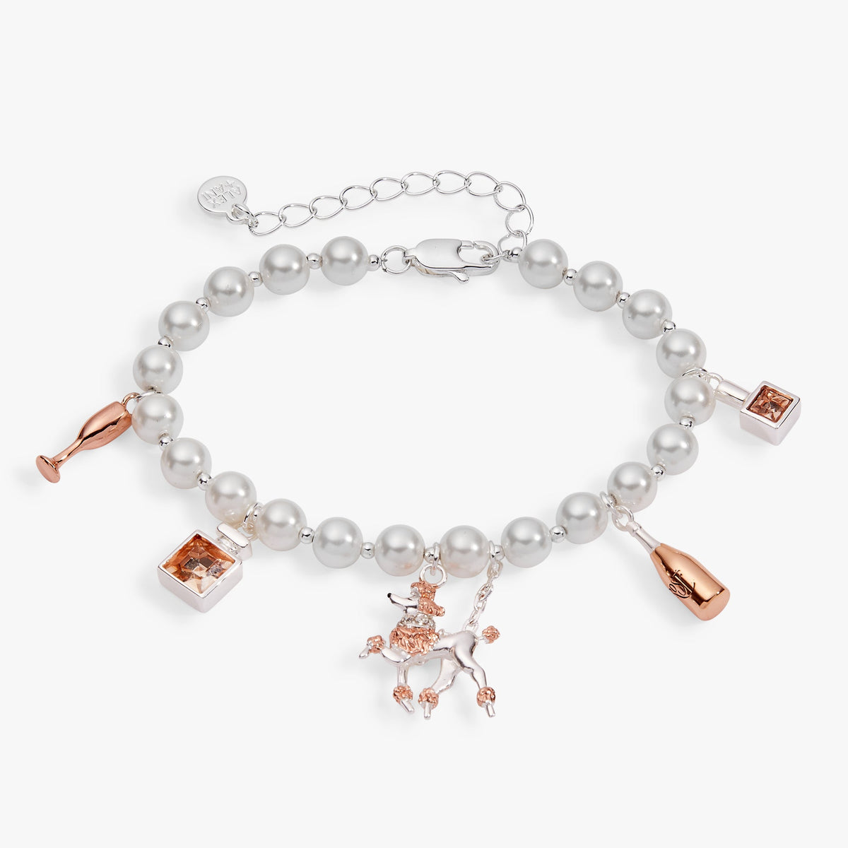 Posh Poodle Pearl Charm Bracelet Two Tone | Alex and Ani