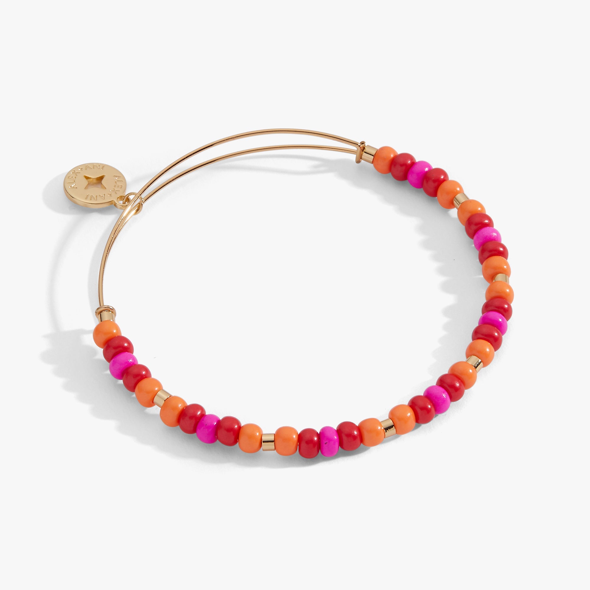 Summer Hues Beaded Charm Bangle Gold | Alex and Ani