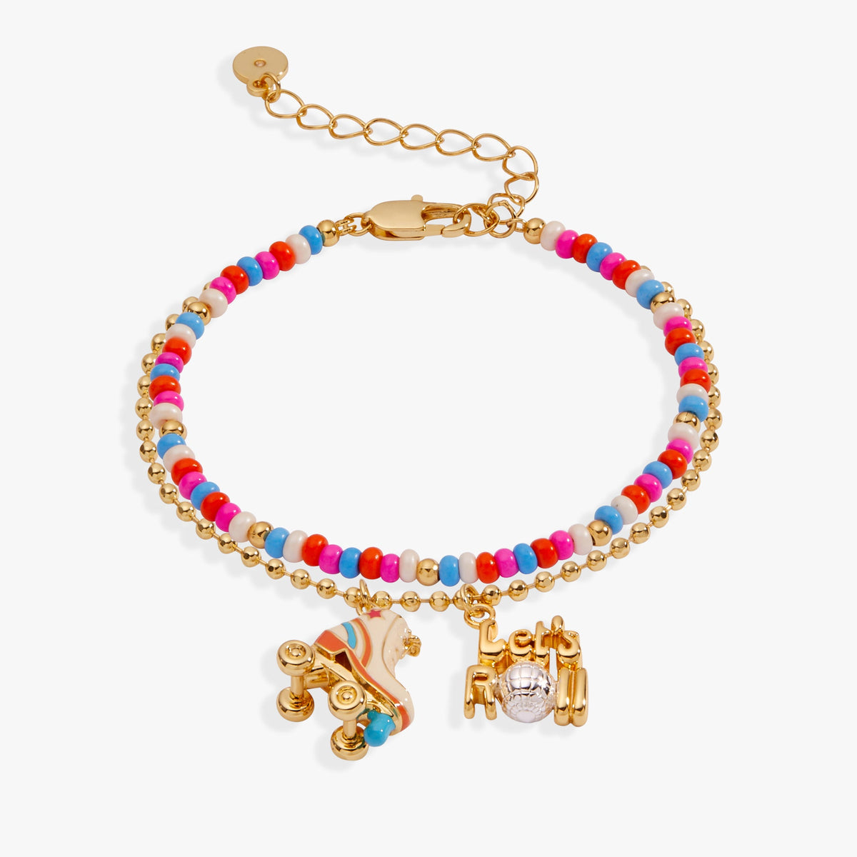 70s Roller Skate Double Strand Bracelet Gold | Alex and Ani