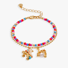 70s Roller Skate Double Strand Bracelet Gold | Alex and Ani