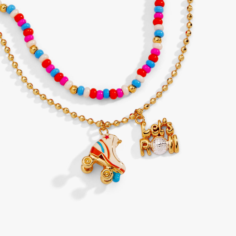 70s Roller Skate Double Strand Bracelet Gold | Alex and Ani