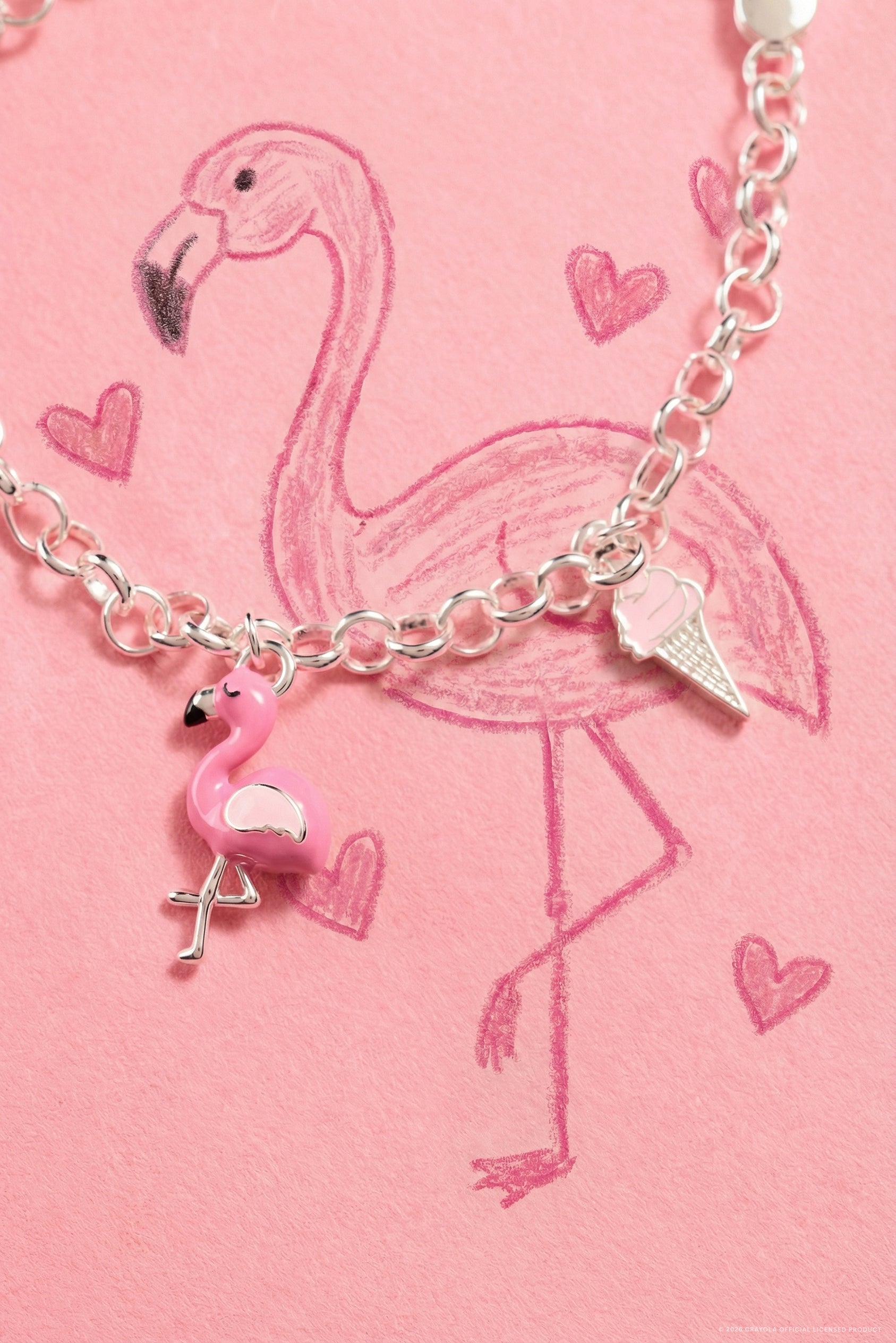 Crayola Tickle Me Pink Charm Bracelet Silver | Alex and Ani