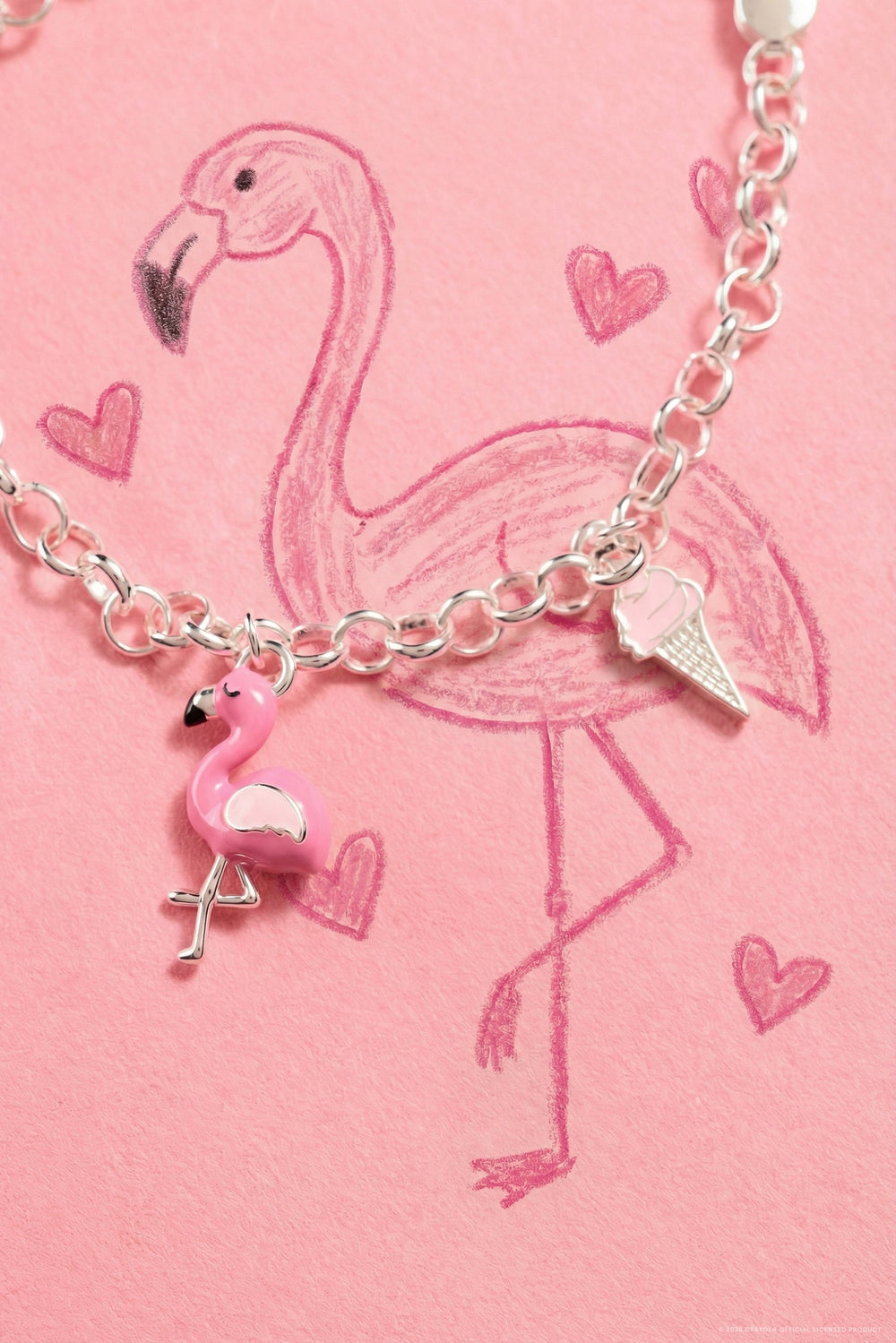 Crayola Tickle Me Pink Charm Bracelet Silver | Alex and Ani
