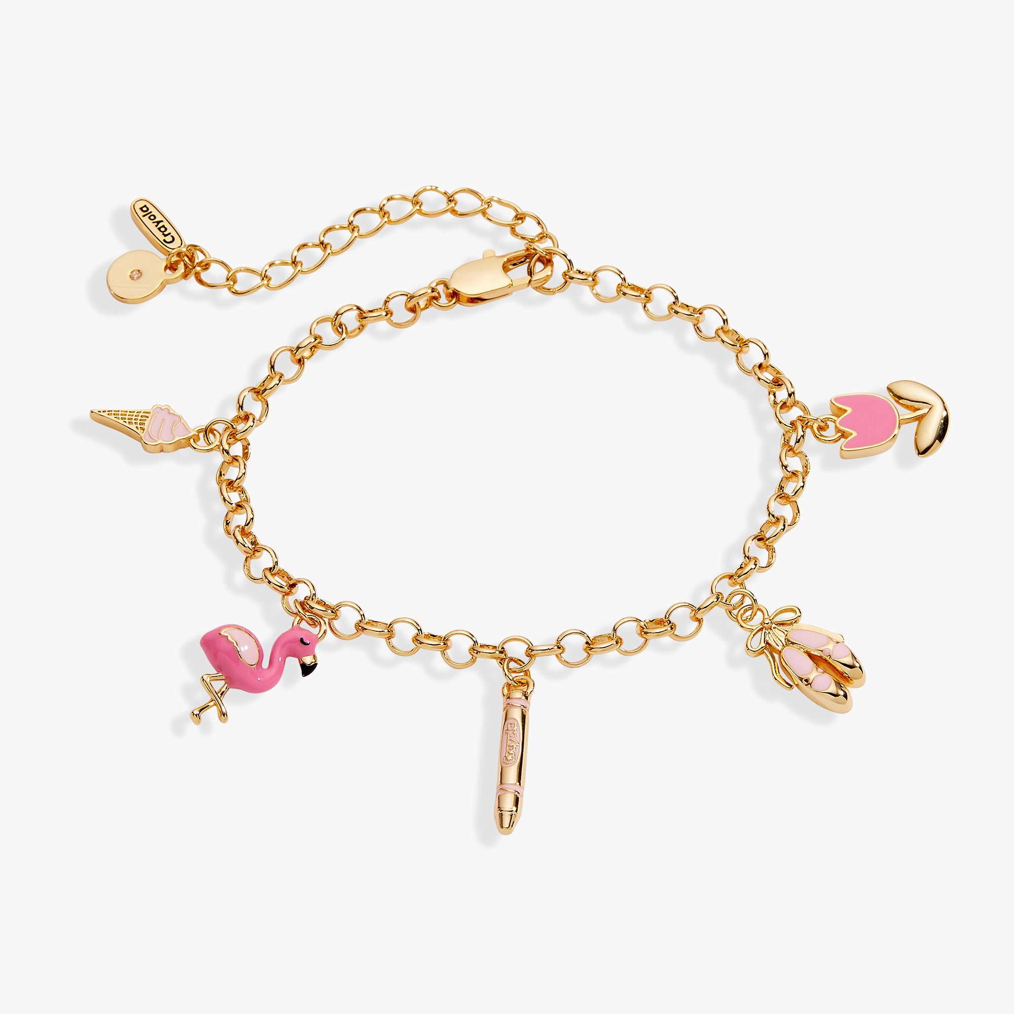 Crayola Tickle Me Pink Charm Bracelet Silver | Alex and Ani