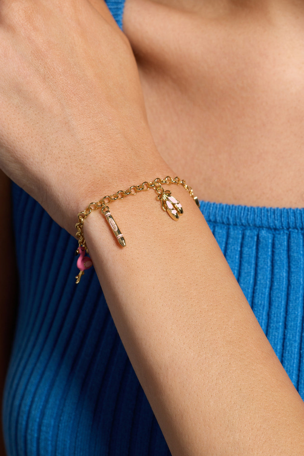 Crayola Tickle Me Pink Charm Bracelet Silver | Alex and Ani
