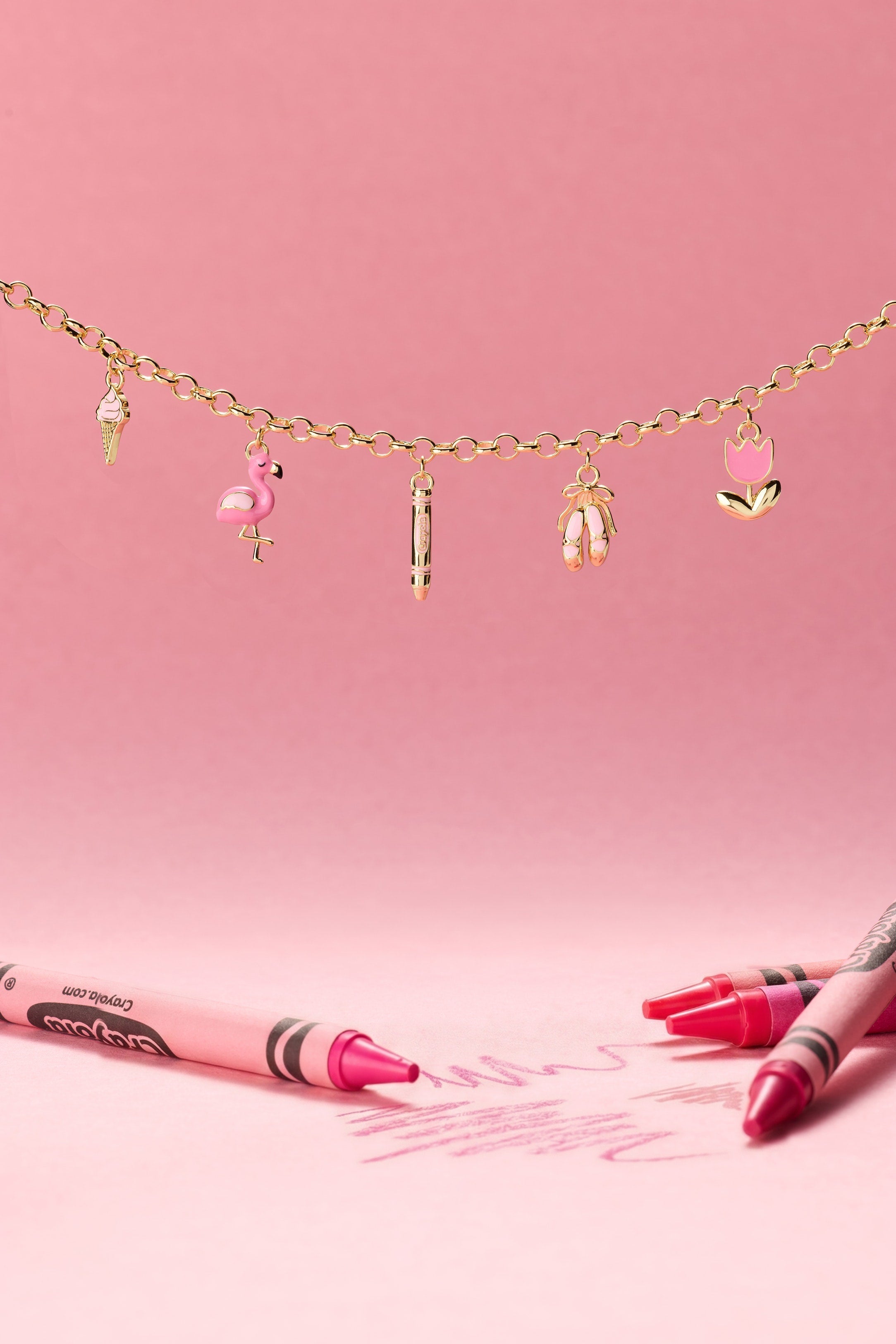 Crayola Tickle Me Pink Charm Bracelet Silver | Alex and Ani