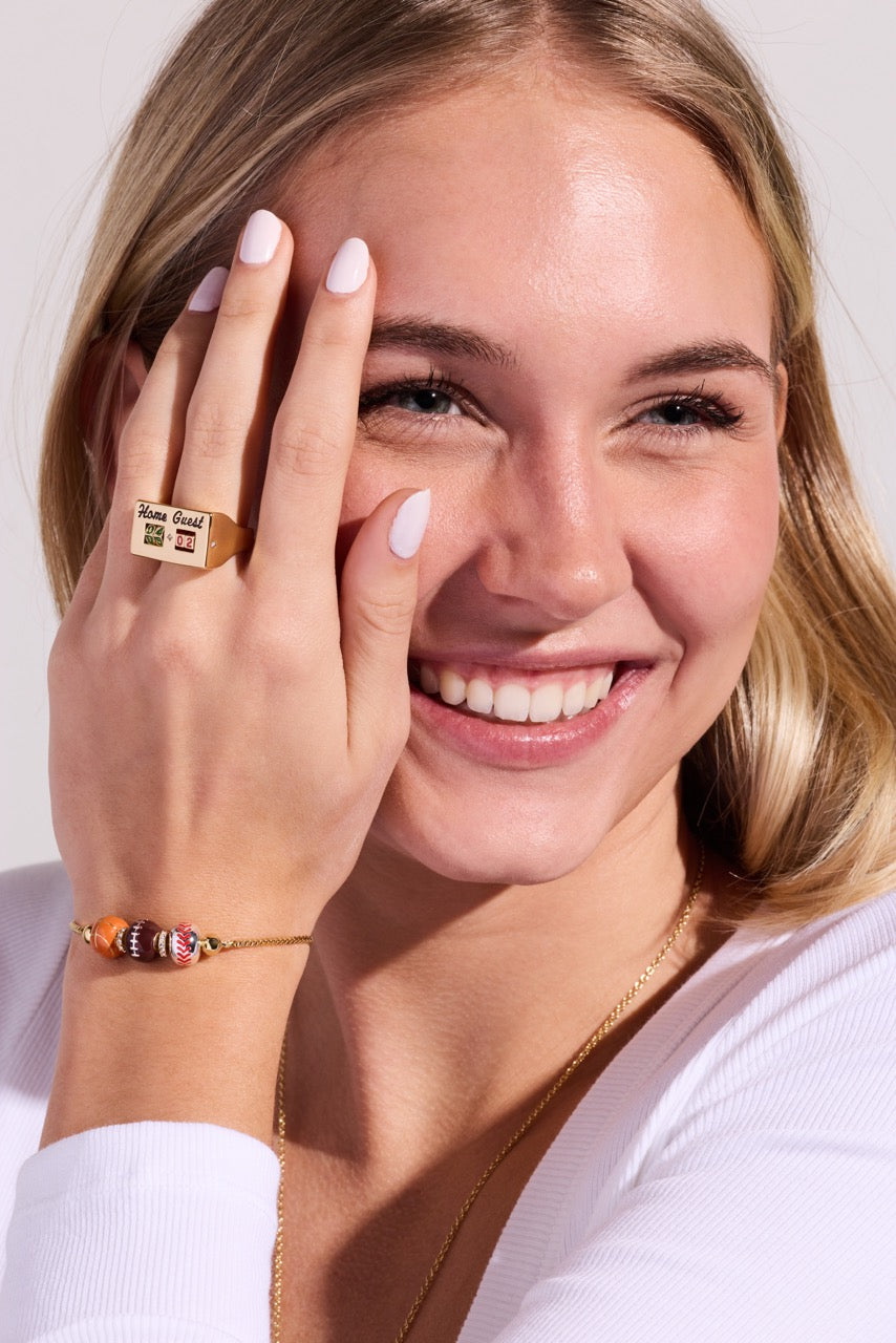 Game On Spinner Bolo Bracelet Gold | Alex and Ani