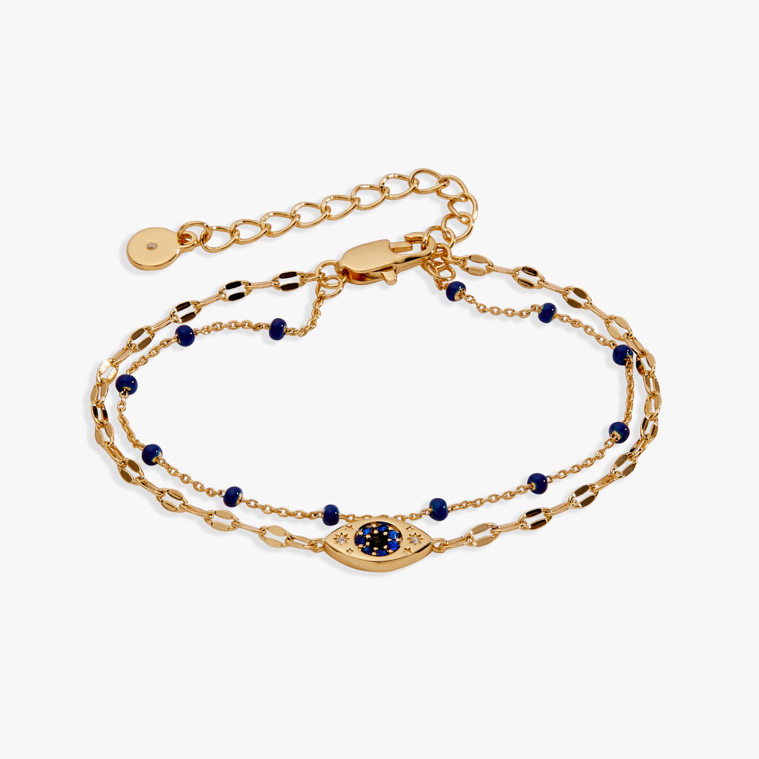 Festival Double Strand Evil Eye Bracelet Gold | Alex and Ani