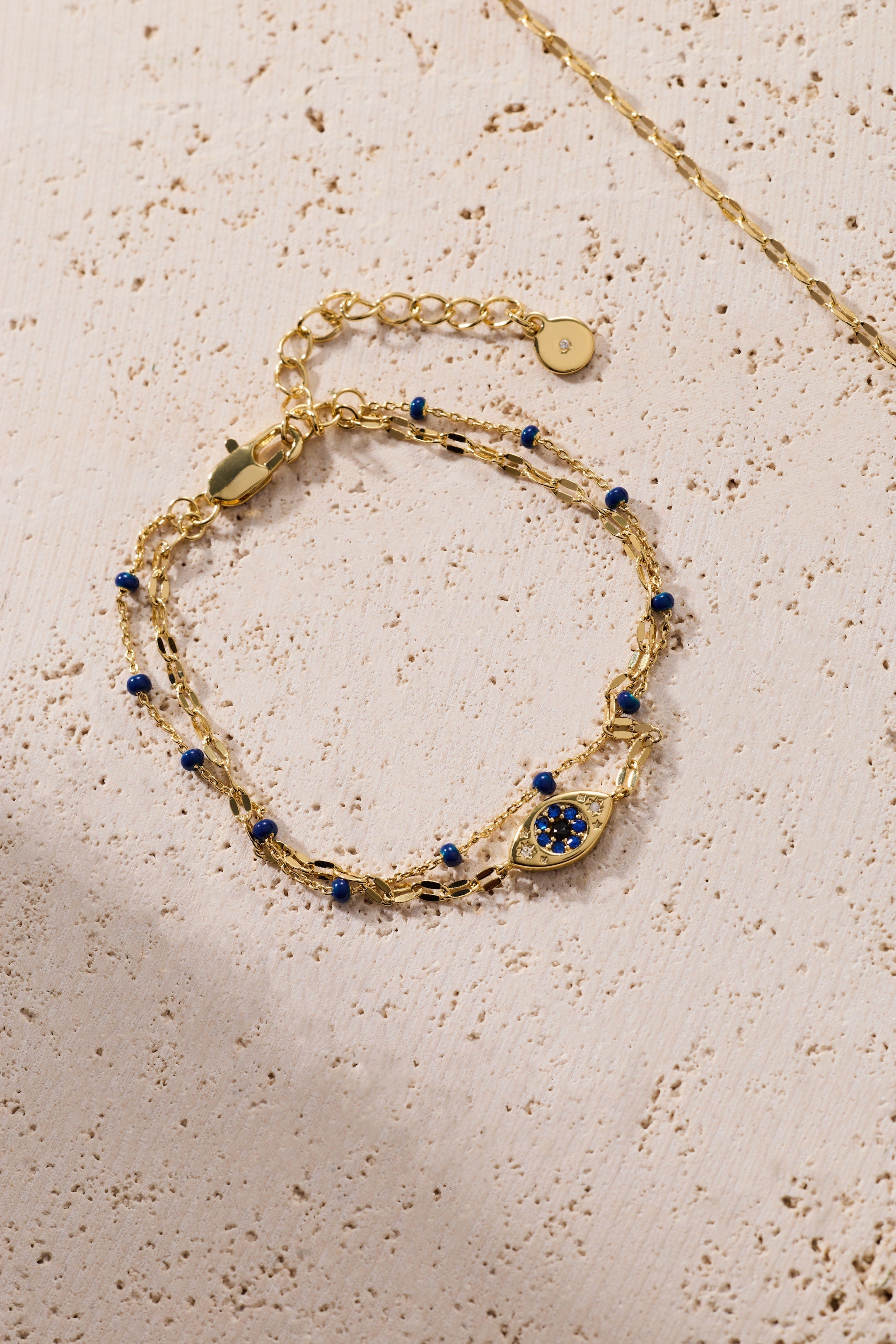 Festival Double Strand Evil Eye Bracelet Gold | Alex and Ani