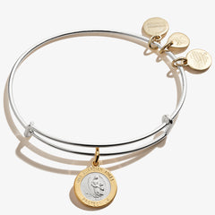 Guardian Angel Charm Bangle Bracelet, Two-Tone Silver | Alex and Ani