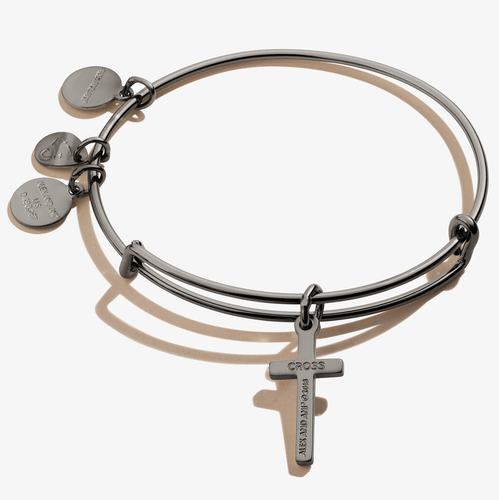 Cross Charm Bangle Bracelet - Alex and Ani Rafaelian Silver | Alex and Ani