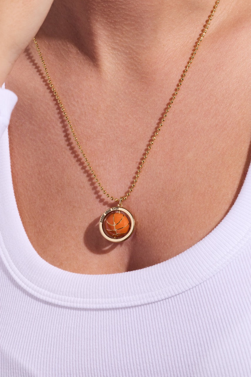 Basketball Spinner Pendant Gold | Alex and Ani
