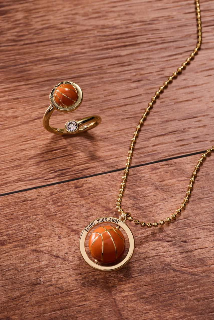 Basketball Spinner Pendant Gold | Alex and Ani