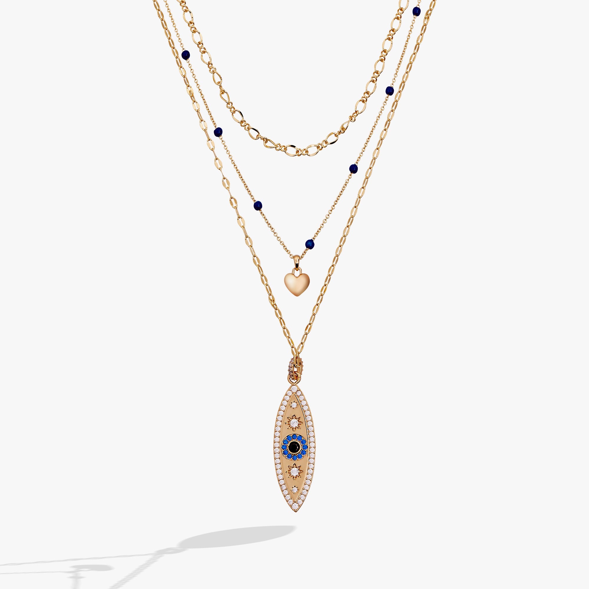 Festival Stranded Evil Eye Necklace Gold | Alex and Ani