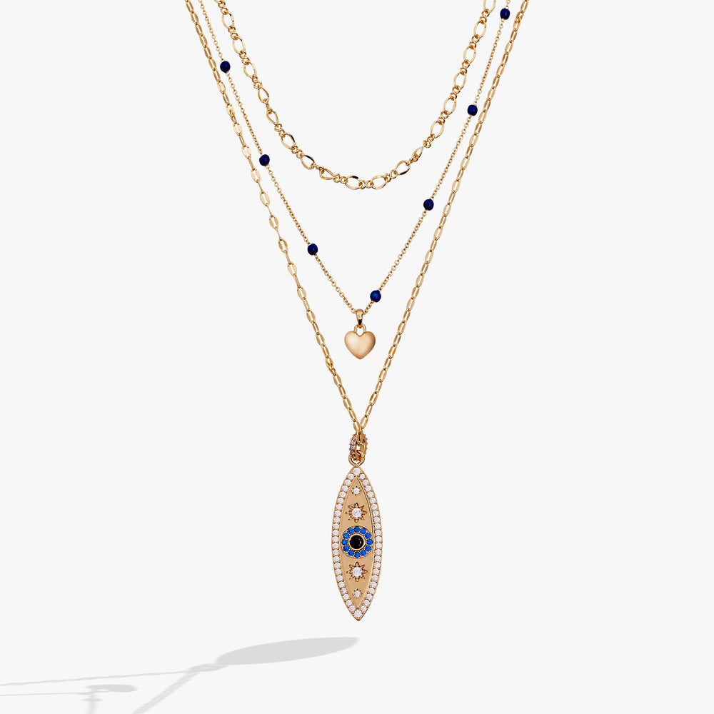 Festival Stranded Evil Eye Necklace Gold | Alex and Ani