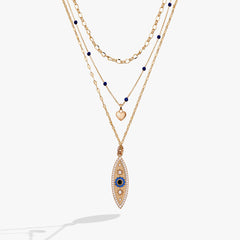 Festival Stranded Evil Eye Necklace Gold | Alex and Ani