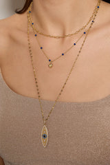 Festival Stranded Evil Eye Necklace Gold | Alex and Ani