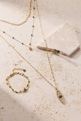 Festival Stranded Evil Eye Necklace Gold | Alex and Ani