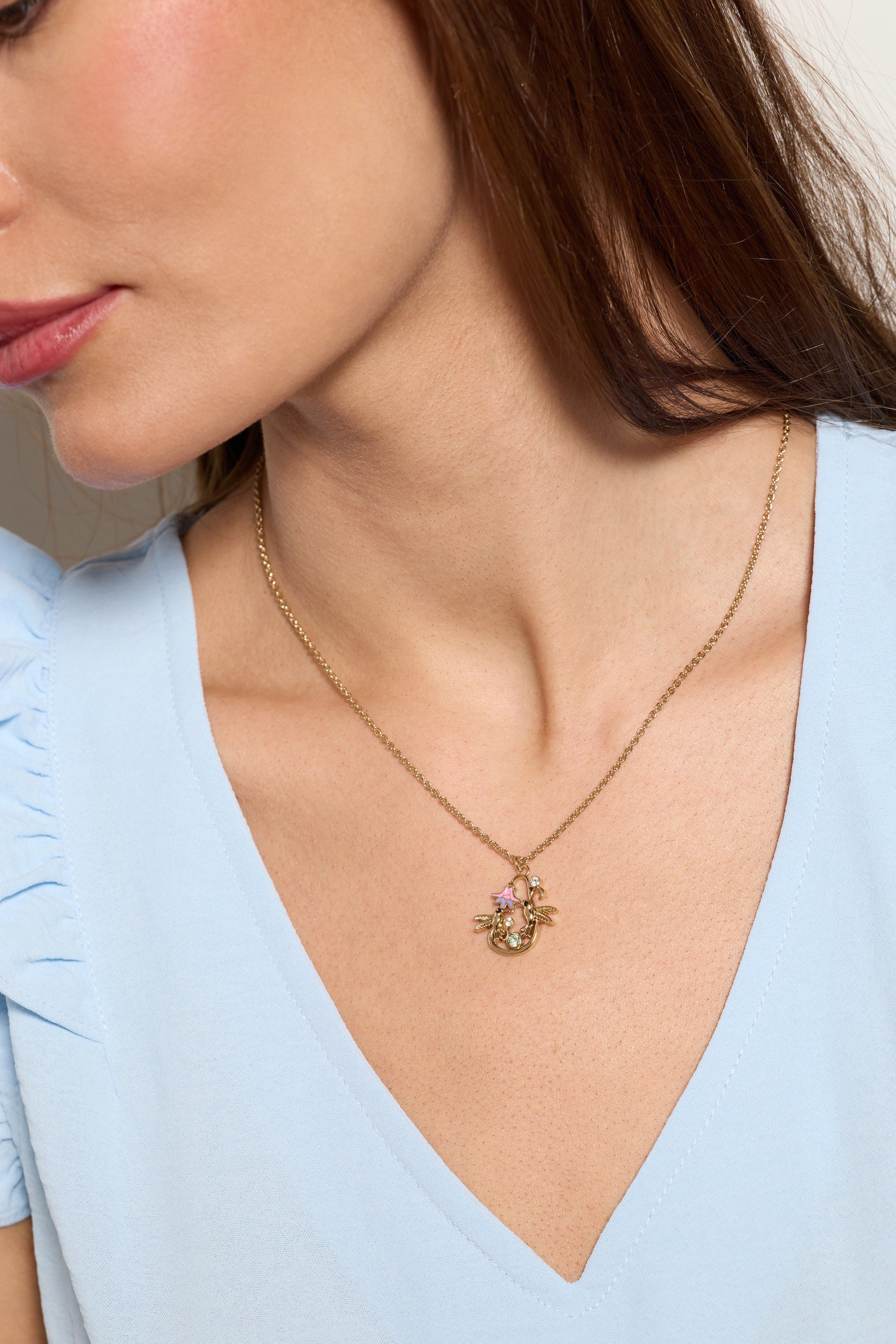 Birds of a Feather Enamel Pendant Gold | Alex and Ani