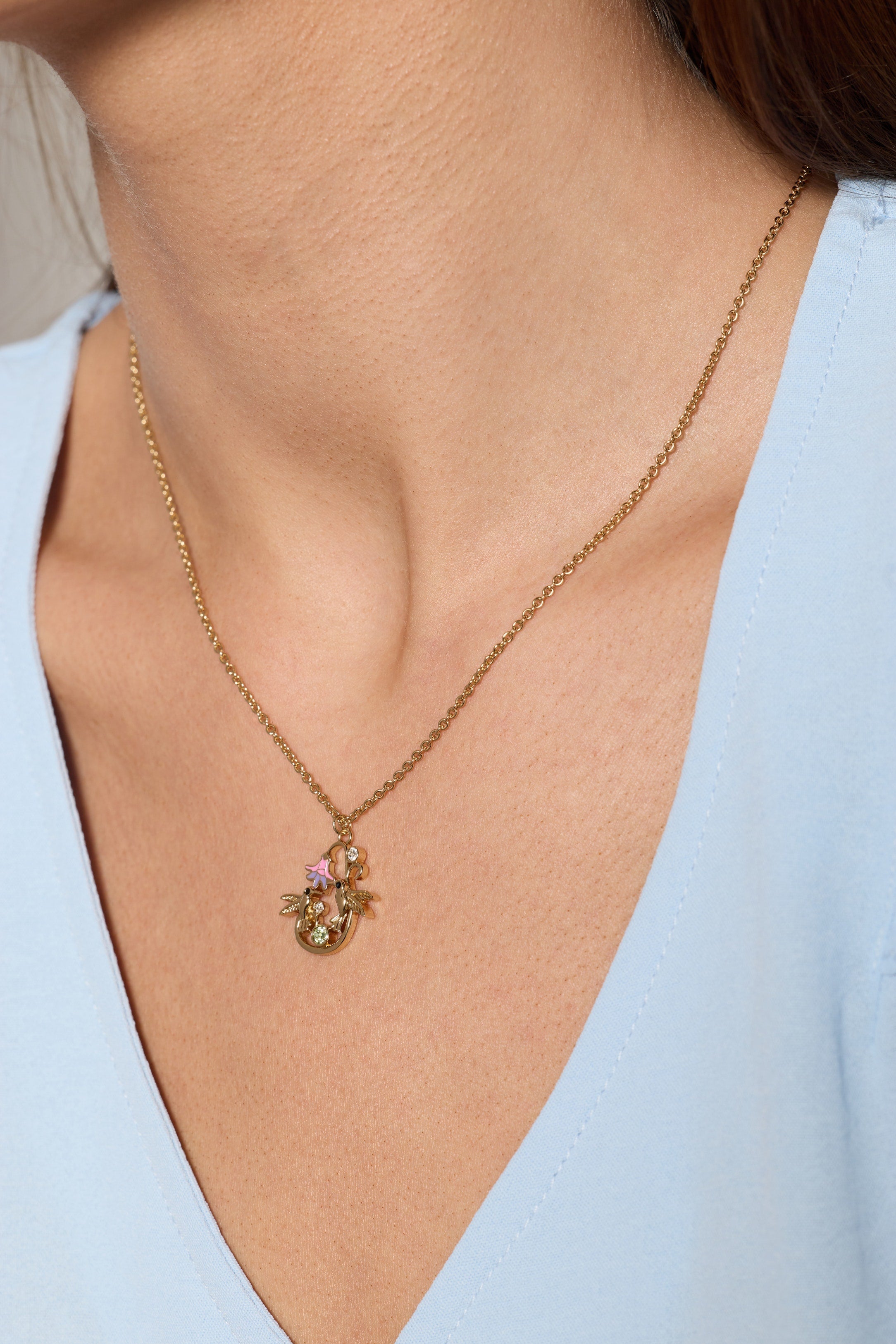 Birds of a Feather Enamel Pendant Gold | Alex and Ani