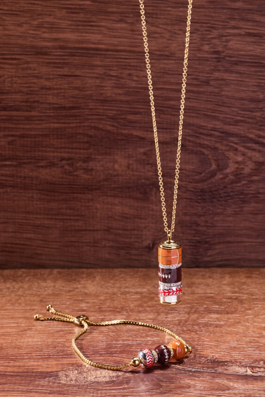 Game On Spinner Pendant Gold | Alex and Ani