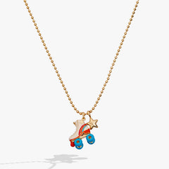 70s Roller Skate Necklace Gold | Alex and Ani