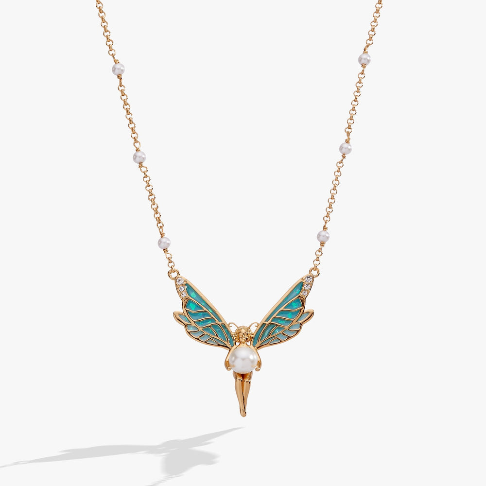 Fae Wings Fairy Pendant Necklace Gold | Alex and Ani