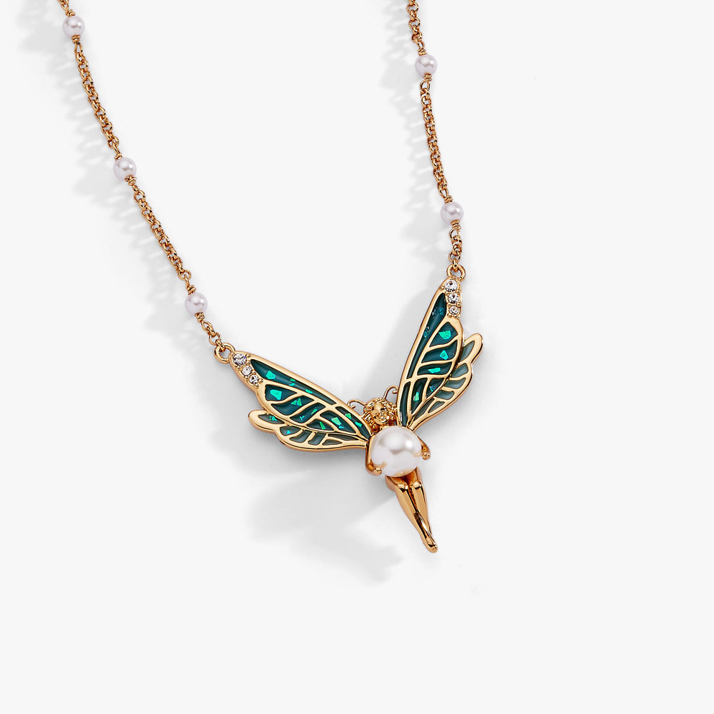 Fae Wings Fairy Pendant Necklace Gold | Alex and Ani
