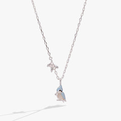 Tufted Titmouse Necklace Silver | Alex and Ani