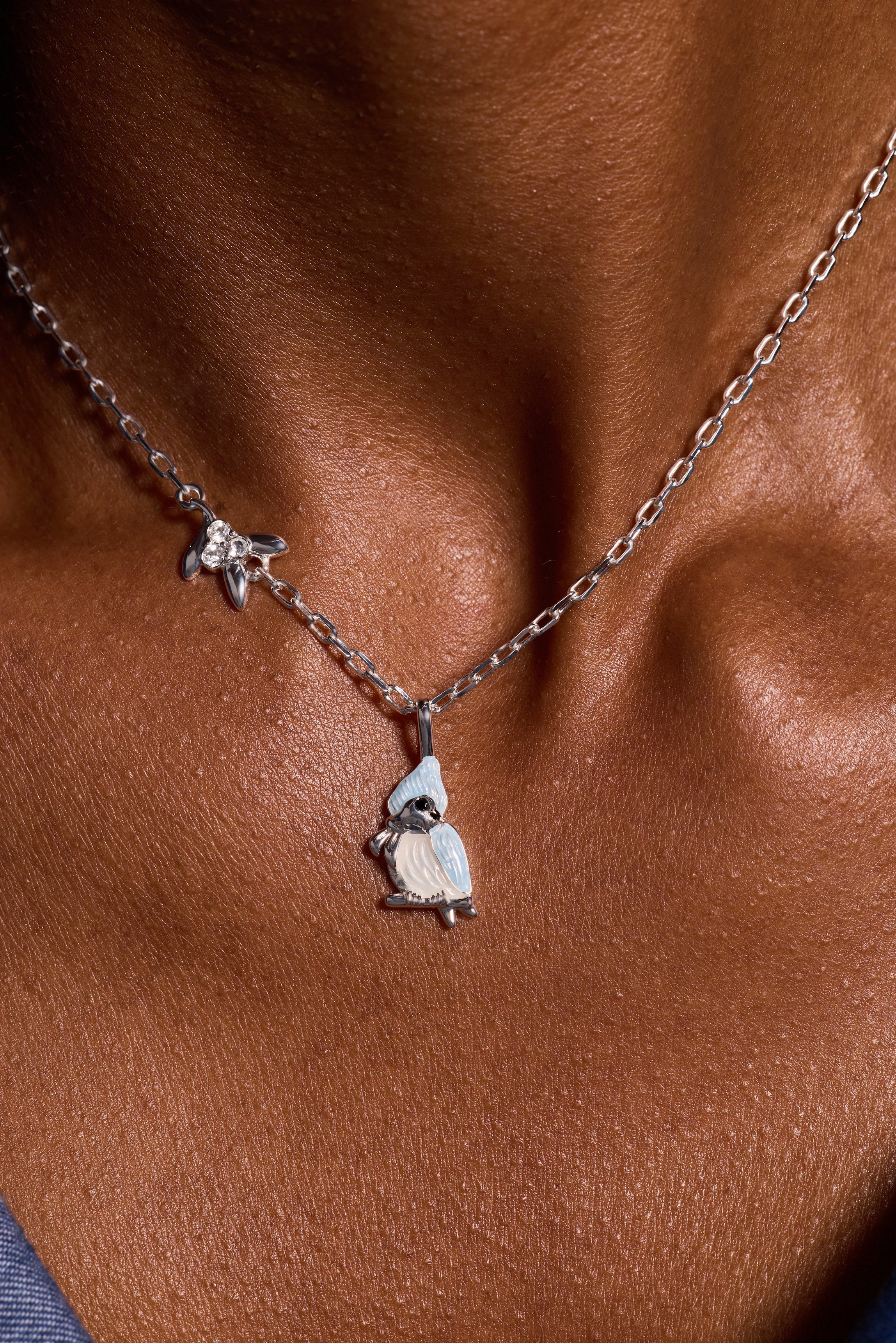 Tufted Titmouse Necklace Silver | Alex and Ani