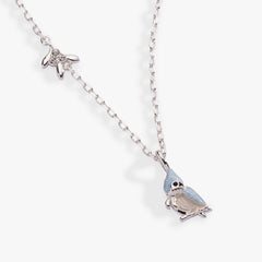 Tufted Titmouse Necklace Silver | Alex and Ani